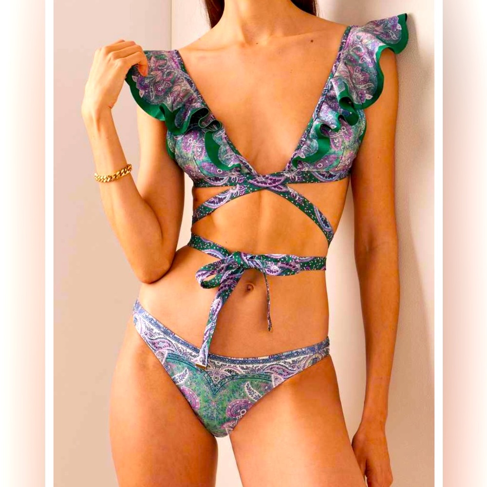 Zimmerman- Anneke Wrap Two Piece Tie Bikini. Size 1 (US 4-6)